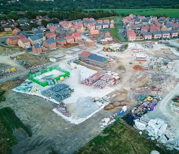 Aerial view of housebuilding site