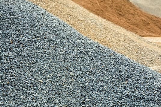 Various aggregate including stone and sand