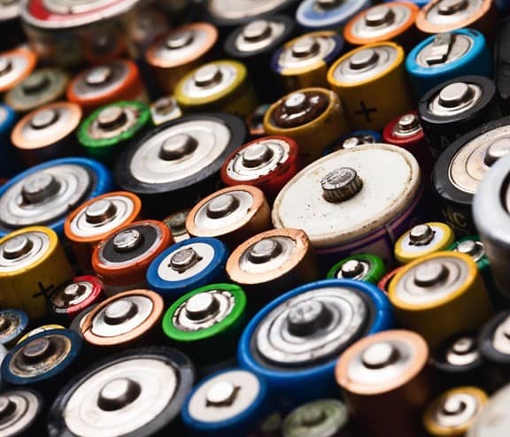 Old used batteries