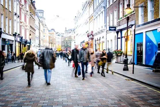Shot of people in highstreet