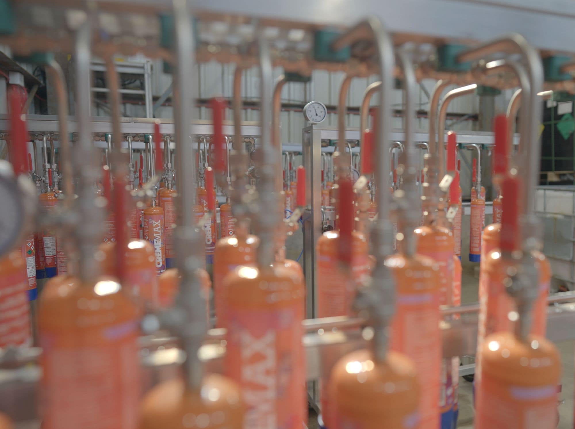 Lined up Nos cannisters
