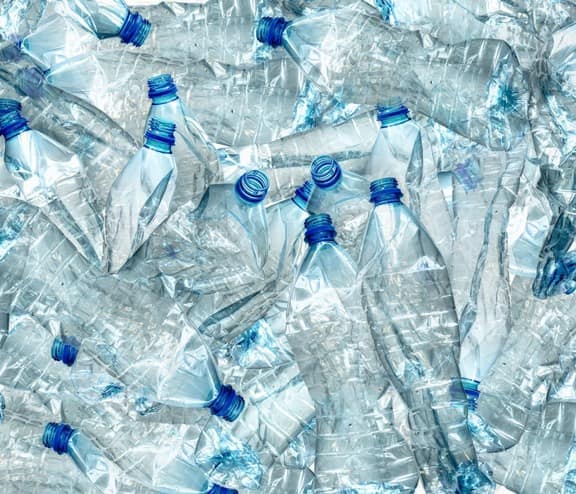 Piled up plastic bottles