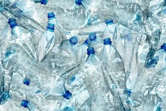 Piled up plastic bottles