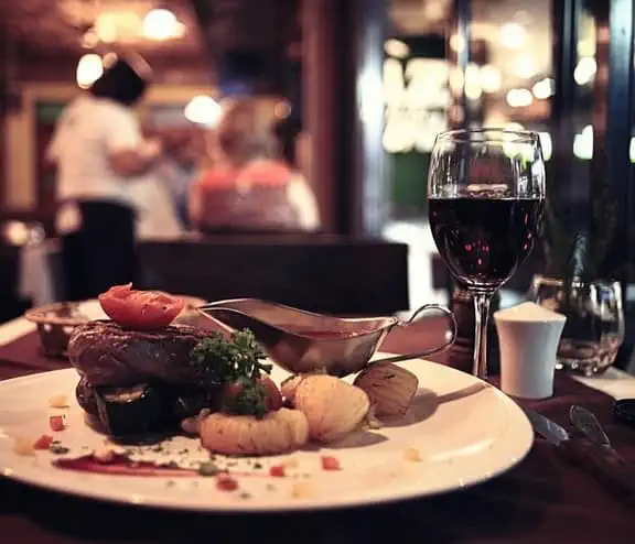 Food on plate in restaurant